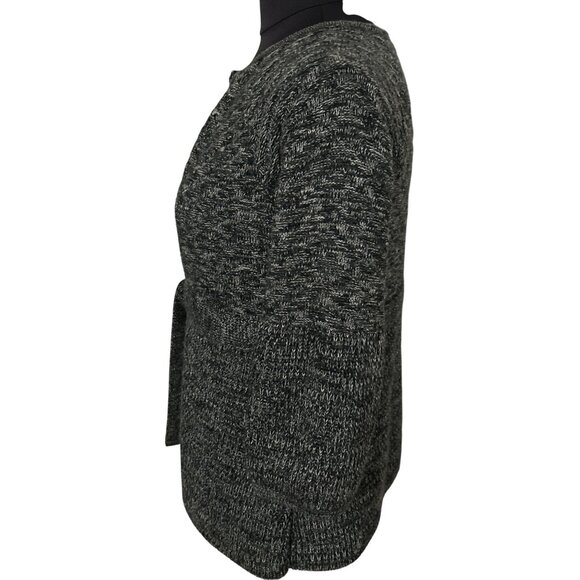 Calvin Klein Womens Tie Front Knit Cardigan Sweater Size S Gray Black - Picture 2 of 6